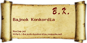 Bajnok Konkordia névjegykártya